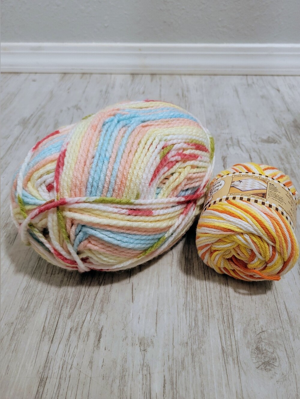 Yarn Lot Bundle Lily Sugar 'n Cream Cotton Creamsicle + Pastel Multi Skein 295g